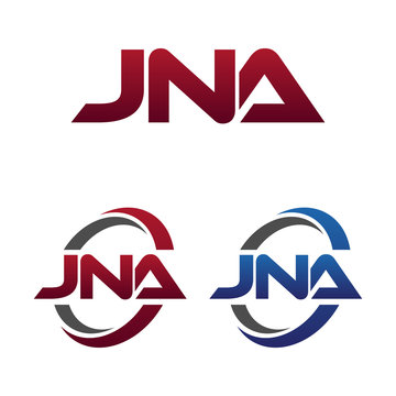 Modern 3 Letters Initial logo Vector Swoosh Red Blue jna