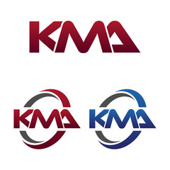 Modern 3 Letters Initial logo Vector Swoosh Red Blue kma