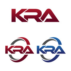 Modern 3 Letters Initial logo Vector Swoosh Red Blue kra