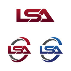 Modern 3 Letters Initial logo Vector Swoosh Red Blue lsa