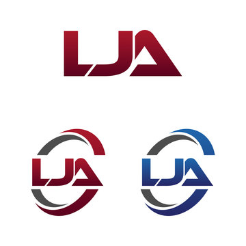 Modern 3 Letters Initial logo Vector Swoosh Red Blue lja