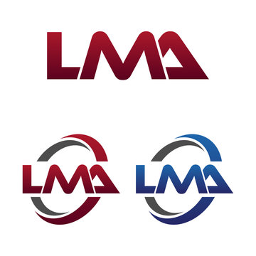 Modern 3 Letters Initial logo Vector Swoosh Red Blue lma