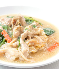 fried noodle pork with gravy sauce