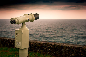 Binoculars, watching the skyline I