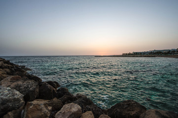 Fototapeta premium Sunset over the sea on the Mediterranean coast
