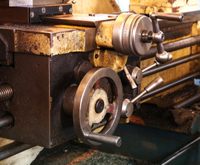 Details of a machine, old and used.