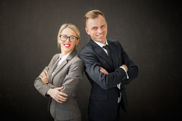 Portrait of business man and woman