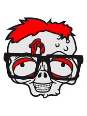 face head nerd geek nerd freak hornbrille pimple clasp zombie funny face head undead horror monster halloween