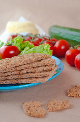 Close up of crispbreads on the plate