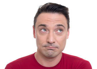 Young man looking up