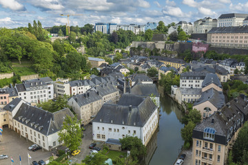 Fototapeta na wymiar Sunny summer day in beautiful town Luxembourg