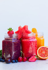 Fresh smoothy drink with igredients