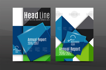 A4 flyer or annual report layout geometric shape design