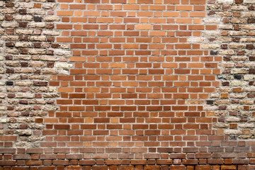 Old vintage different brick wall texture background