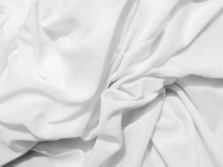 Crumpled white fabric cloth texture