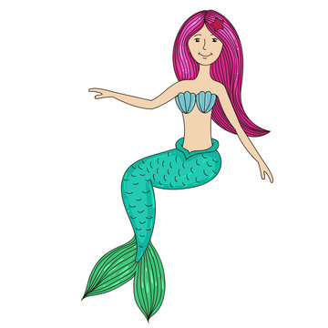 Vector illustration of a mermaid.