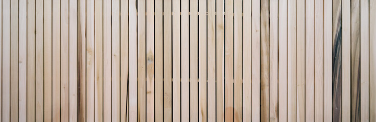 Wooden slats on floor or wall in vertical parallel pattern, background panel texture, horizontal...