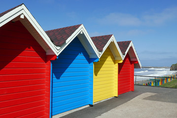 Fototapeta na wymiar Whitby beach huts