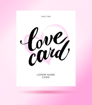 Vector love card with hand written lettering. Save the day, congratulation, greeting, party invitation. Poster, advertising, banner. Hand written font, script, lettering.