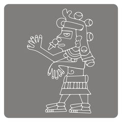 monochrome icon with symbols from Aztec codices for your design