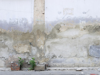 old street with rusty wall