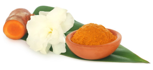 Turmeric with white flower