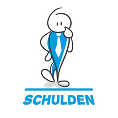 Stick Figure Series Blue / Schulden