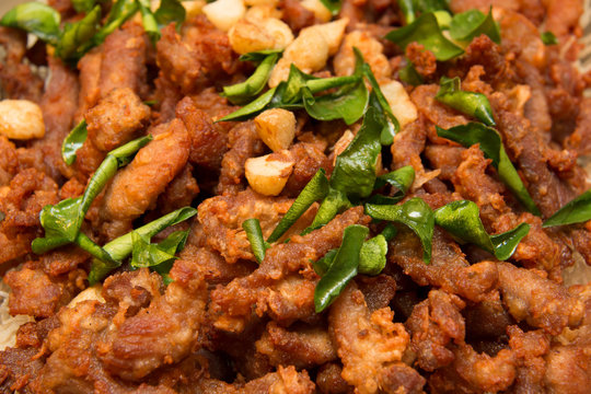 fried Meat with herbs