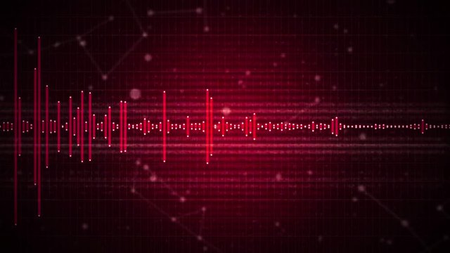 Audio spectrum animation, abstract sound visualization as music background