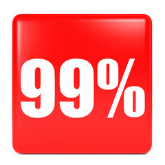 Discount 99 percent off. 3D illustration.