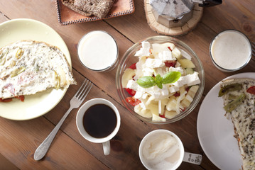 breakfast with frittata and salade