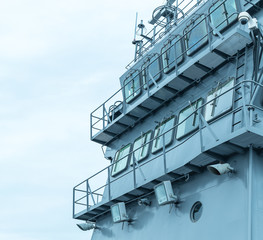 Front view of military ship bridge control room © Chinnakrit