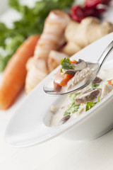 thailändische Tom Kha Gai Suppe