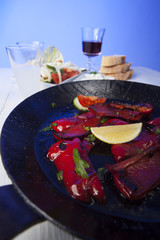 griechischen Florini Paprika in einer Pfanne