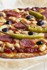 Nahaufnahme von eine italienische pizza