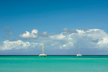 Catamarans at the tropical beach
