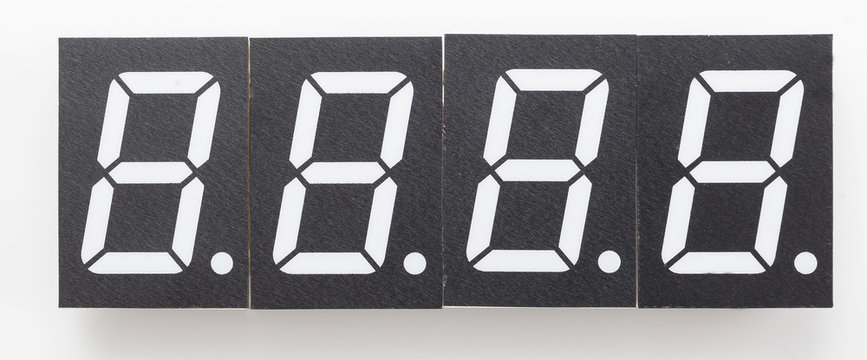 digital display electronic clock layout