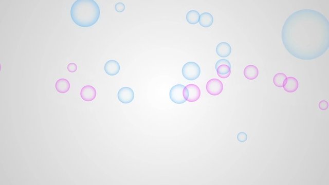 Animation of moving bubbles on a white background