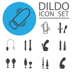 Vector dildo, adult sex toys silhouettes