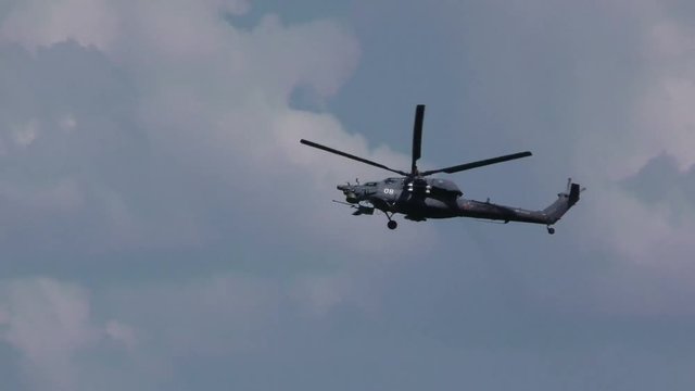 Russian military helicopter Mi-28N patrol