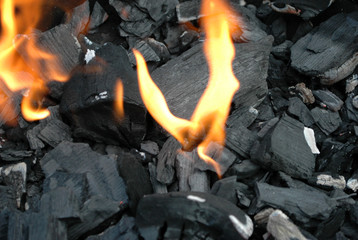 Charcoal fire