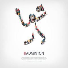 people sports badminton vector