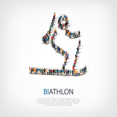 people sports biathlon vector