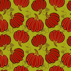 Seamless pattern with pumpkins. Vector clip art.