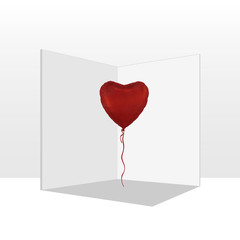 card with heart balloon