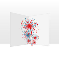 card with fireworks