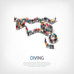 people sports diving vector