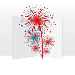 card with fireworks