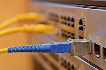 Optic fiber connected to switch