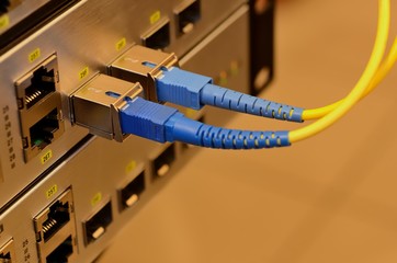 Optic fiber connected to switch